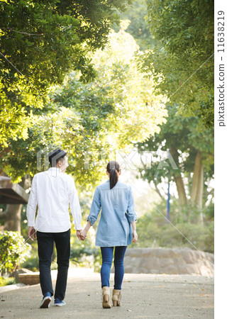 A couple walking in the park 11638219