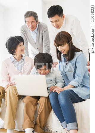 Three generations family to do PC Three generations family to do PC 11638222