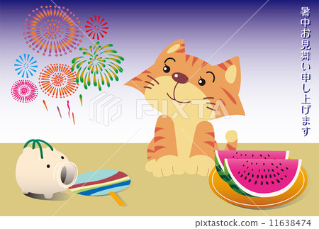 煙花，貓和夏季節日炎熱的夏季儀式 11638474