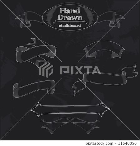 Chalkboard Vector Banner and Ribbon - Stock Illustration [11640056] - PIXTA
