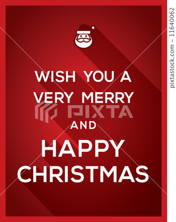 Wish You a Very Merry and Happy Typography Christmas card Wish You a Very Merry and Happy Typography Christmas card 11640062