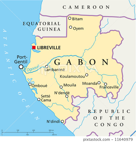 Gabon Political Map 11640979