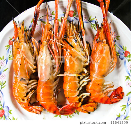 Grilled shrimp Asian style food. Grilled shrimp Asian style food. 11641399
