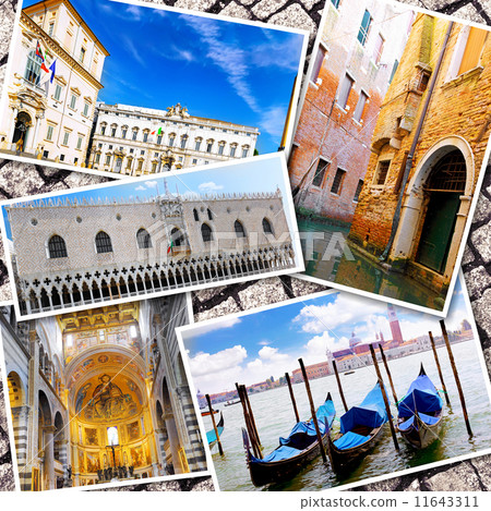 Collage of beautiful Italy. Rome,  Florence, Pisa, Venice 11643311