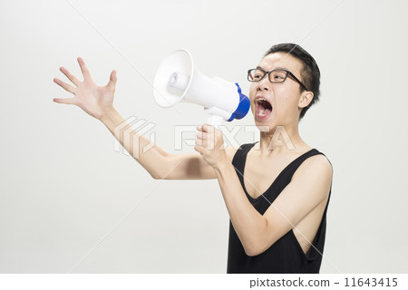 Funky man with loud speaker 11643415