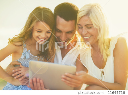happy family with tablet pc taking picture happy family with tablet pc taking picture 11645716