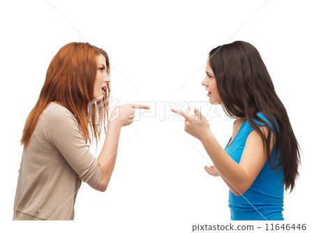 two teenagers having a fight two teenagers having a fight 11646446