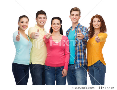 group of smiling teenagers showing thumbs up group of smiling teenagers showing thumbs up 11647246