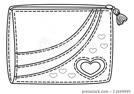 Purse with valentine hearts, contours 11649995