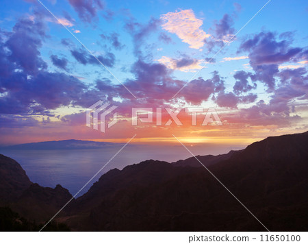 Sunset in canyon Masca at Tenerife island - Canary 11650100