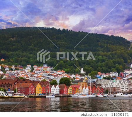Famous Bryggen street in Bergen - Norway 11650171