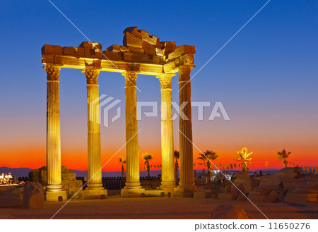 Old ruins in Side, Turkey at sunset 11650276