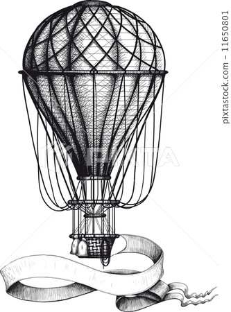 Vintage hot air balloon with banner 11650801