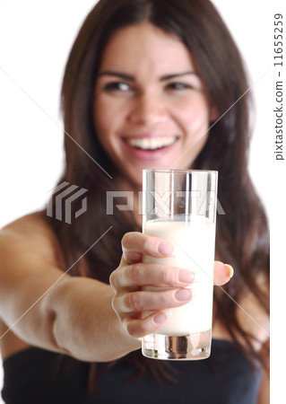 woman drink yogurt 11655259