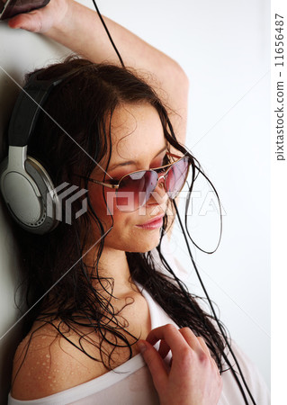 woman in phones woman in phones 11656487