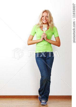 a woman with a brush a woman with a brush 11658807