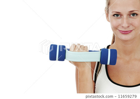 dumbbells in woman hands dumbbells in woman hands 11659279