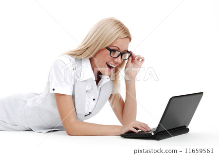 working on laptop 11659561