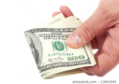 Money american hundred dollar bills in hand. Money american hundred dollar bills in hand. 11661099