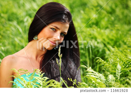 woman on flower field 11661928