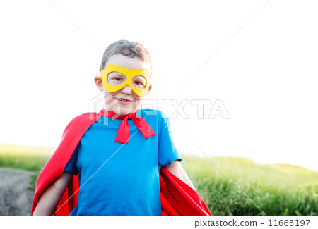 child acting like a super hero 11663197