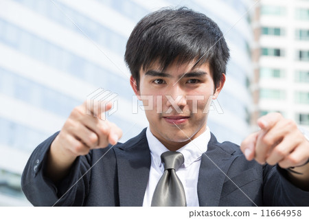 Business man used finger point 11664958