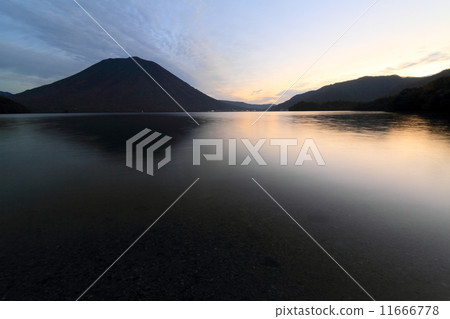 View of Mt. Mt. from the shores of Lake Chuzenji at Dawn View of Mt. Mt. from the shores of Lake Chuzenji at Dawn 11666778