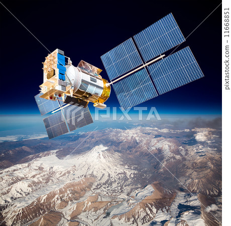 Space satellite over the planet earth 11668851