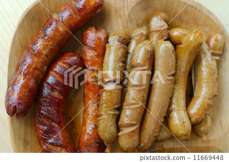 Fried Traditional and Vienna Sausage From Above Fried Traditional and Vienna Sausage From Above 11669448