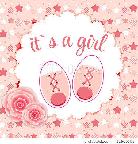 Vector Illustration of Pink Baby Shoes for Newborn Girl 11669593