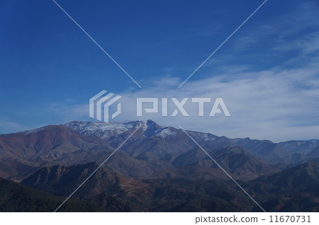 Mountains of snow and red soil in the Atlas Mountains 11670731