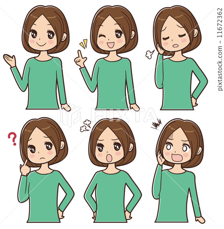 女人的面部表情集 女人的面部表情集 11672362