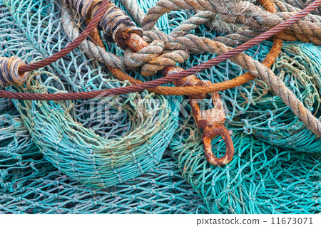 Abstract background with a pile of fishing nets Abstract background with a pile of fishing nets 11673071