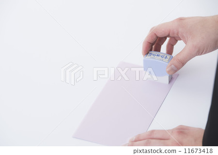 A man stamping A man stamping 11673418