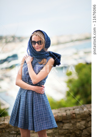 Elegant French woman in Cannes 11676066