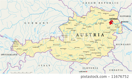 Austria Political Map 11676752