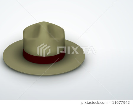 Light background Ranger hat khaki green color. Vector Illustration 11677942