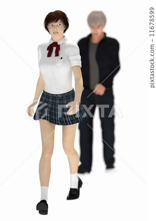 跟踪者圖像3DCG與景深的例證材料 11678599