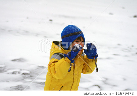 Children and snowy background Children and snowy background 11679478