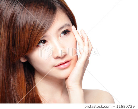 beautiful woman with clean skin and long hairs beautiful woman with clean skin and long hairs 11680729