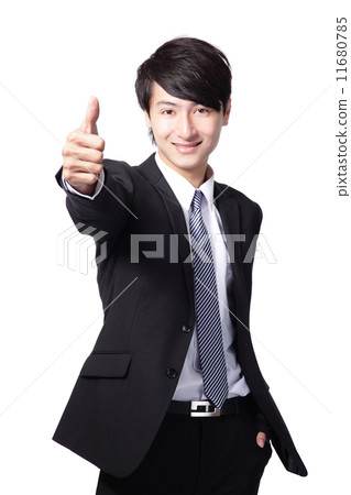 handsome business man show thumb up handsome business man show thumb up 11680785