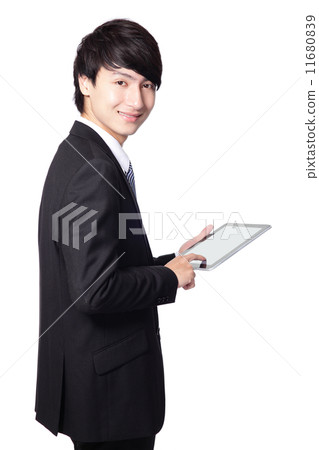 business man using touch pad business man using touch pad 11680839
