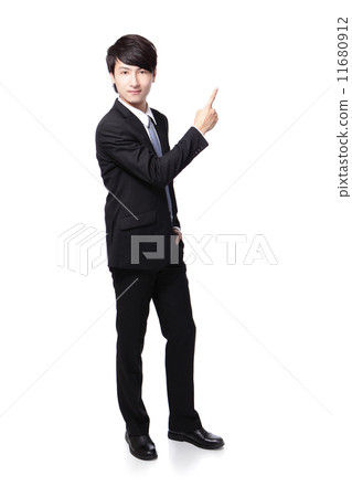 handsome Business man presenting by hand handsome Business man presenting by hand 11680912
