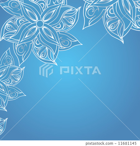 Blue background with floral ornament 11681145