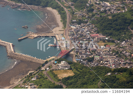 Aerial view of Kamiura port near Nagasaki prefecture Aerial view of Kamiura port near Nagasaki prefecture 11684194