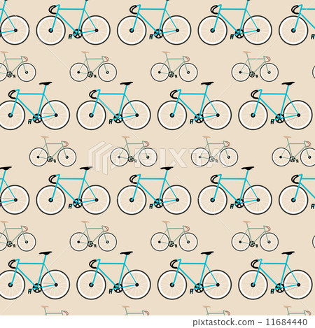 Bicycle pattern vintage background - Stock Illustration [11684440] - PIXTA