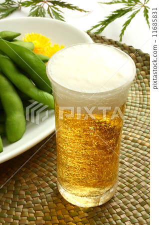 Beer Edami Bean Japanese White Background Beer Edami Bean Japanese White Background 11685831