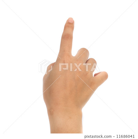 women hand pointing  sign. 11686041