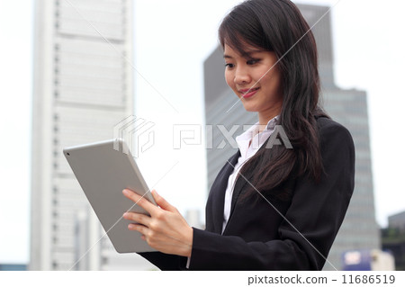 Lady with Business Outfit and Tablet 3 11686519