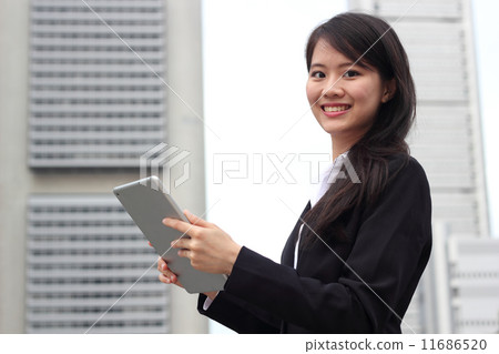 Lady with Business Outfit and Tablet 4 11686520